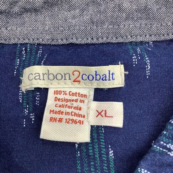 Carbon 2 Cobalt Mens Short Sleeve Button Up Shirt Blue Size XL - Picture 4 of 5